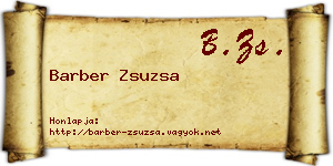 Barber Zsuzsa névjegykártya